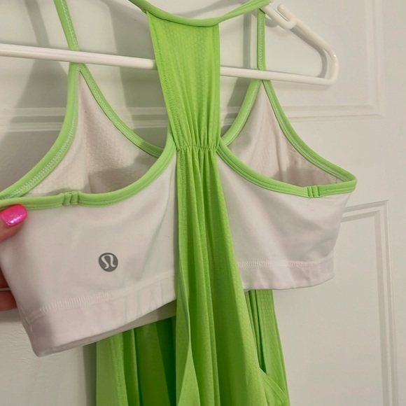 Lululemon No Limits Tank Bright white /Green 💚🤍💚 Size 8 P3 - Picture 4 of 7
